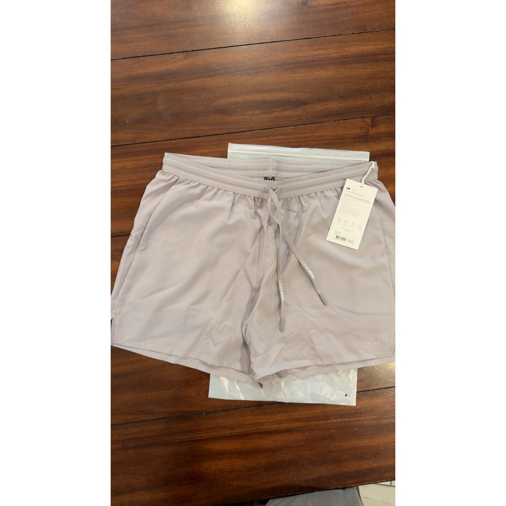 LSKD Mens Pace 5 Lined Performance Short Alloy Gray XL MAST00486 NEW